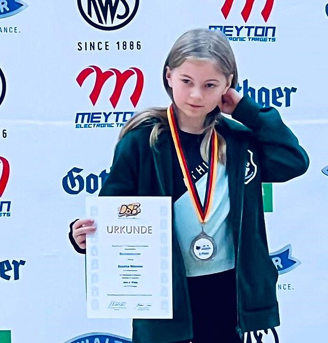 Sophia Wehner auf dem Treppchen