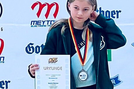 Sophia Wehner auf dem Treppchen